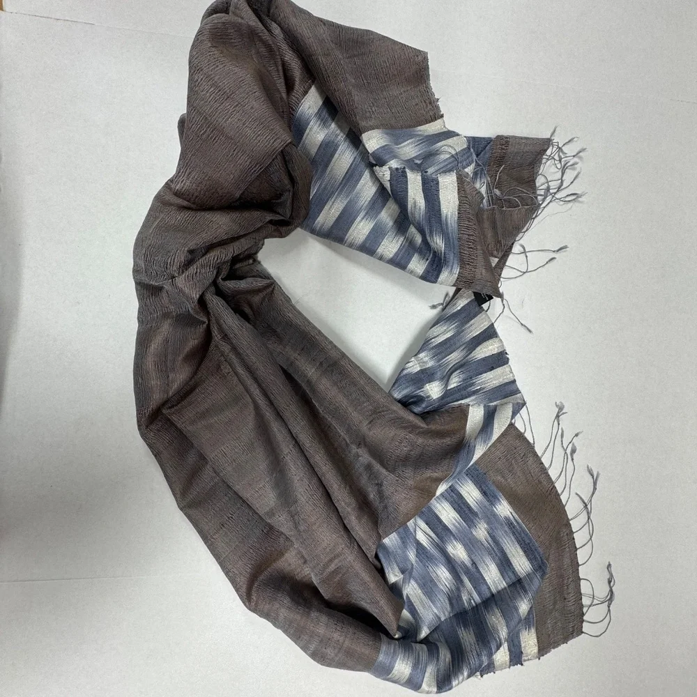 Unisex‎ Silk Scarf With Thin Fringes 68